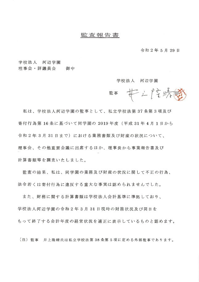 監査報告書